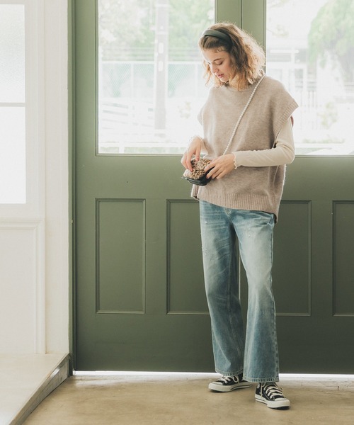 coca（coca）（コカ）の「ヤク風ハイネックニットベスト（ベスト・レディース・チャコール/ベージュ・M/L）」の20枚目の写真