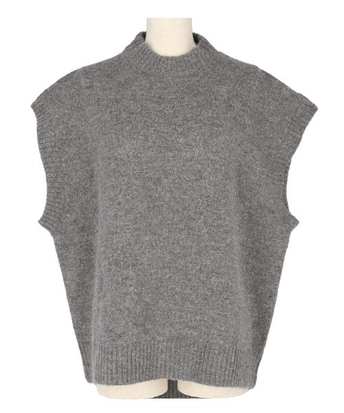 coca（coca）（コカ）の「ヤク風ハイネックニットベスト（ベスト・レディース・チャコール/ベージュ・M/L）」の6枚目の写真