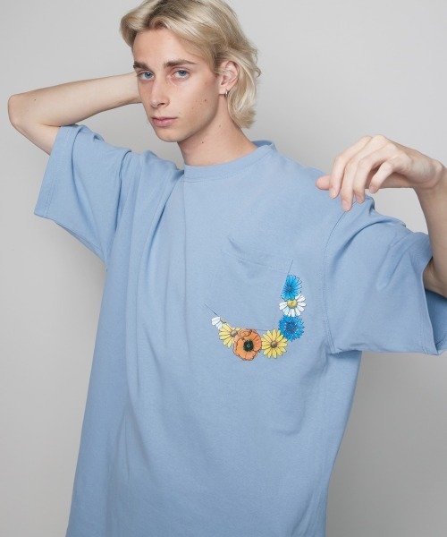 rehacer(レアセル)の「rehacer : Cycle Flower Pocket S/S HW T / サイクル フラワー ヘビーウエイト ポケット Tシャツ(Tシャツ/カットソー・メンズ・ブルー/ブラック/ネイビー・X-LARGE/MEDIUM/LARGE)」の7枚目の写真