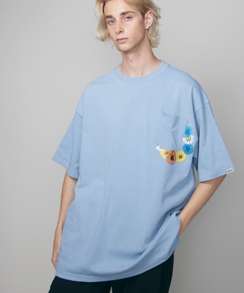 rehacer(レアセル)の「rehacer : Cycle Flower Pocket S/S HW T / サイクル フラワー ヘビーウエイト ポケット Tシャツ(Tシャツ/カットソー・メンズ・ブルー/ブラック/ネイビー・X-LARGE/MEDIUM/LARGE)」の8枚目の写真