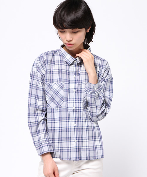 OUTLET（アウトレット）の「【who's who Chico】ワイドシャツ（シャツ/ブラウス・レディース・レッド/ブルー/ネイビー/カーキ/グリーン・FREE）」の4枚目の写真