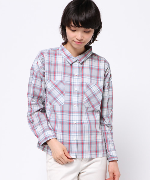 OUTLET（アウトレット）の「【who's who Chico】ワイドシャツ（シャツ/ブラウス・レディース・レッド/ブルー/ネイビー/カーキ/グリーン・FREE）」の5枚目の写真