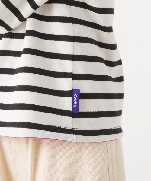 OMNES（オムネス）の「キッズ裏フリースあったか長袖Tシャツ（Tシャツ/カットソー・キッズ・ベージュ/ホワイト×ブラック/グレー×ホワイト/ホワイト・130/120/140/110/100）」の6枚目の写真