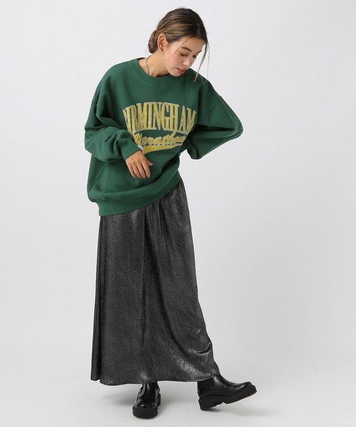 BAYFLOW(ベイフロー)の「カレッジロゴ裏毛プルオーバー(スウェット・レディース・マスタード/オリーブ/オートミール/ネイビー・FREE)」の17枚目の写真