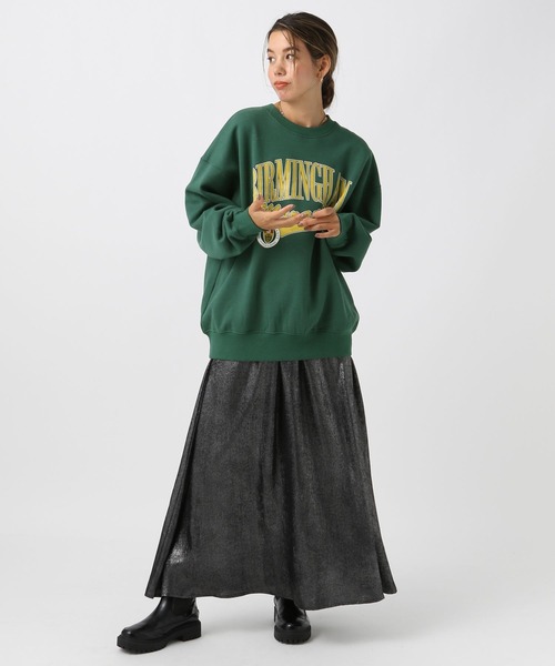 BAYFLOW(ベイフロー)の「カレッジロゴ裏毛プルオーバー(スウェット・レディース・マスタード/オリーブ/オートミール/ネイビー・FREE)」の19枚目の写真