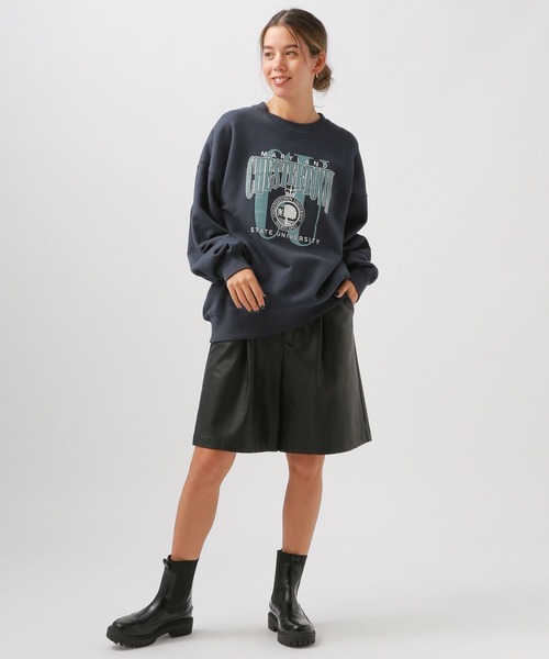 BAYFLOW(ベイフロー)の「カレッジロゴ裏毛プルオーバー(スウェット・レディース・マスタード/オリーブ/オートミール/ネイビー・FREE)」の21枚目の写真