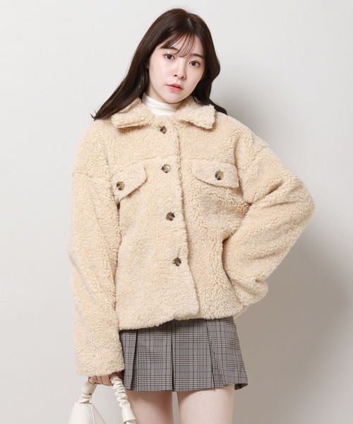 3.3 Field Trip (3.3フィールドトリップ)の「3.3 Field Trip/プードルボアジャケット 2984284(ブルゾン・レディース・ホワイト/グレー・FREE)」の6枚目の写真