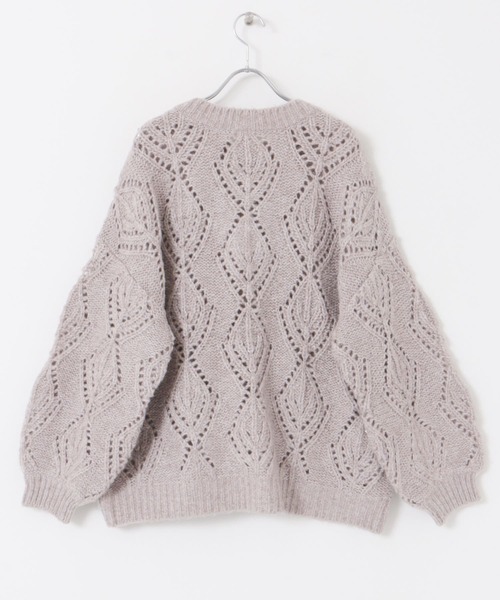 ITEMS URBANRESEARCH（アイテムズ アーバンリサーチ）の「ガラアミボリュームニットカーディガン（カーディガン/ボレロ・レディース・ライトベージュ/ブラウン・FREE）」の22枚目の写真