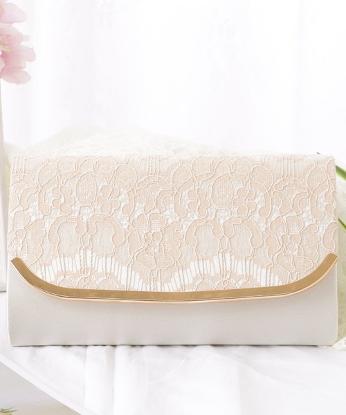 Lace Ladies(レースレディース)の「メタリック エッジ レース パーティー バッグ(クラッチバッグ・レディース・アイボリー/ブラック/グレー・FREE)」の2枚目の写真