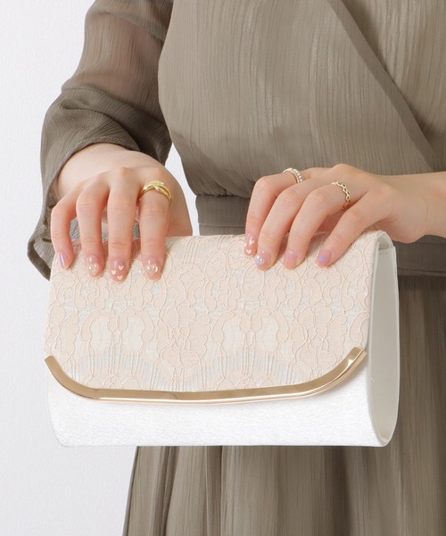Lace Ladies(レースレディース)の「メタリック エッジ レース パーティー バッグ(クラッチバッグ・レディース・アイボリー/ブラック/グレー・FREE)」の21枚目の写真
