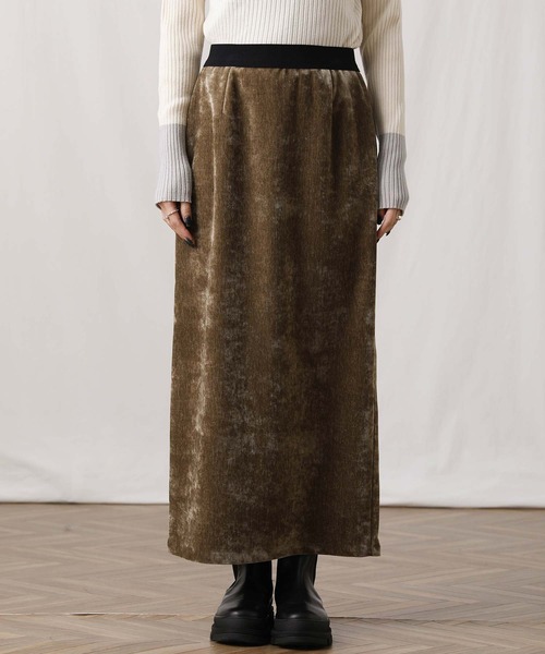 Gready Brilliant（グレディブリリアン）の「ベロアタイトスカート（スカート・レディース・モカ/チャコールグレー・38）」の20枚目の写真