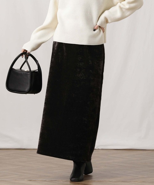 Gready Brilliant（グレディブリリアン）の「ベロアタイトスカート（スカート・レディース・モカ/チャコールグレー・38）」の7枚目の写真