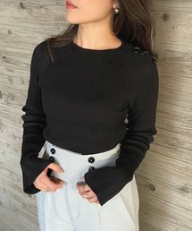 ショルダーリボンニット