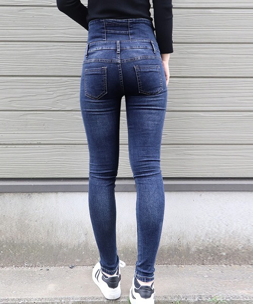 Miniministore(ミニミニストア)の「ハイウエスト デニムスキニーパンツ 韓国(デニムパンツ・レディース・インディゴブルー/ブラック・26/27/28/29)」の19枚目の写真