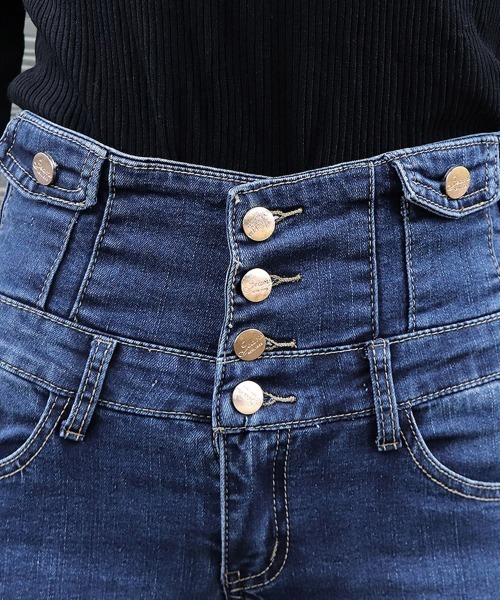 Miniministore(ミニミニストア)の「ハイウエスト デニムスキニーパンツ 韓国(デニムパンツ・レディース・インディゴブルー/ブラック・26/27/28/29)」の14枚目の写真