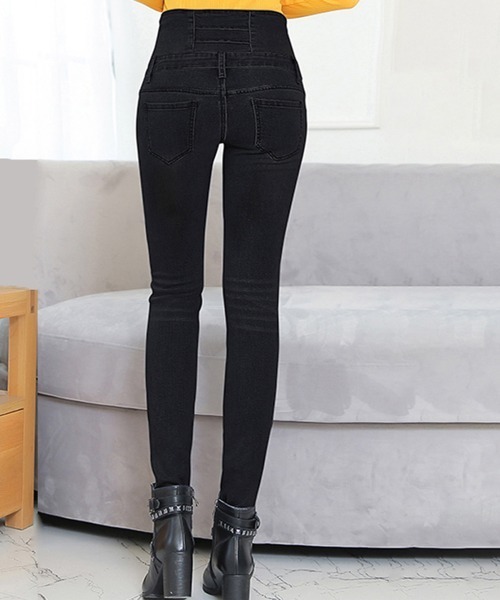 Miniministore(ミニミニストア)の「ハイウエスト デニムスキニーパンツ 韓国(デニムパンツ・レディース・インディゴブルー/ブラック・26/27/28/29)」の15枚目の写真
