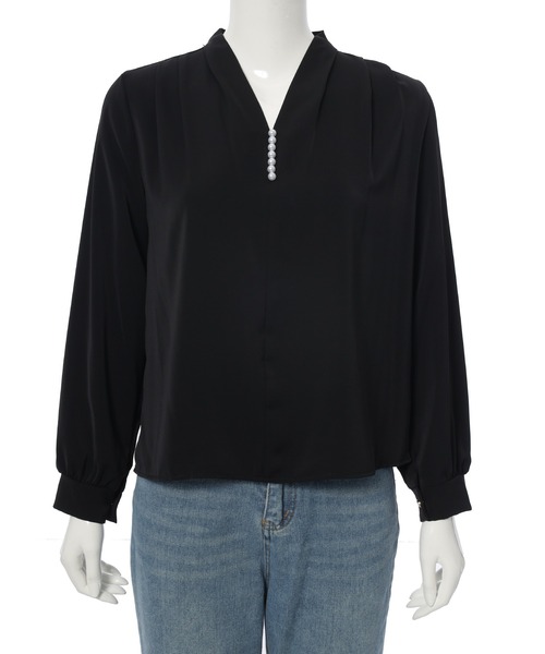 fifth（フィフス）の「パールデザインVネックブラウス（シャツ/ブラウス・レディース・ホワイト/ブラック・M）」の19枚目の写真