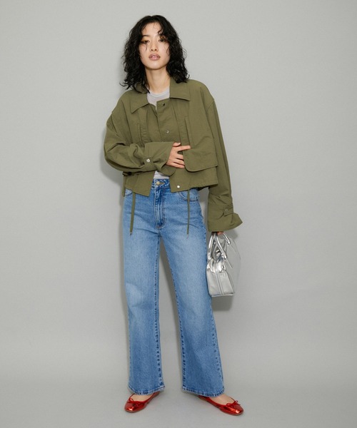 新品未使用✨アダムエロペ　パテッドステンカラーブルゾン　ブラック　2024AW 新品未使用✨アダムエロペ パテッドステンカラーブルゾン