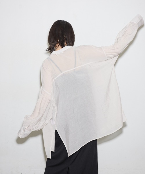 Shelly island(シェリーアイランド)の「オーバーシアーシャツ(シャツ/ブラウス・レディース・ライトブルー/ブラック/ホワイト・FREE)」の21枚目の写真