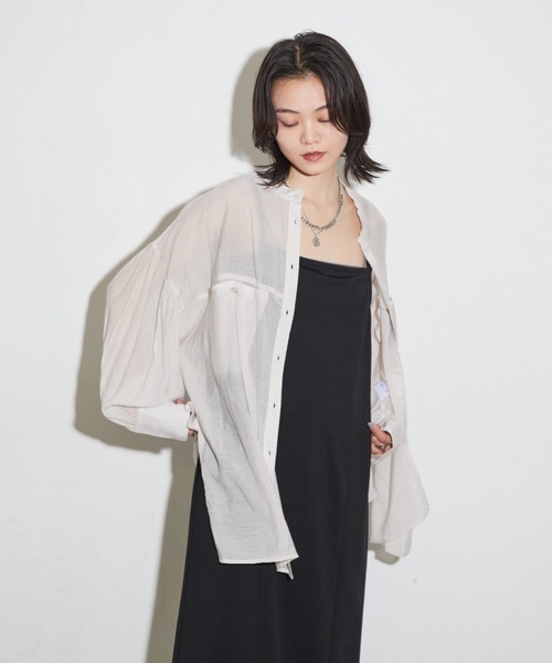 Shelly island(シェリーアイランド)の「オーバーシアーシャツ(シャツ/ブラウス・レディース・ライトブルー/ブラック/ホワイト・FREE)」の19枚目の写真