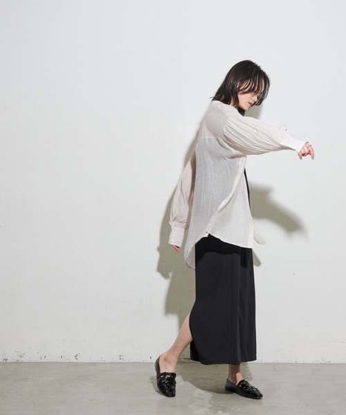 Shelly island(シェリーアイランド)の「オーバーシアーシャツ(シャツ/ブラウス・レディース・ライトブルー/ブラック/ホワイト・FREE)」の22枚目の写真