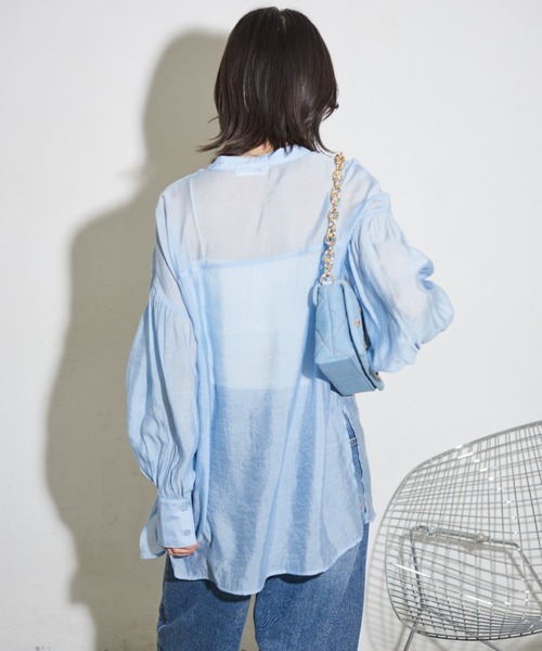 Shelly island(シェリーアイランド)の「オーバーシアーシャツ(シャツ/ブラウス・レディース・ライトブルー/ブラック/ホワイト・FREE)」の10枚目の写真