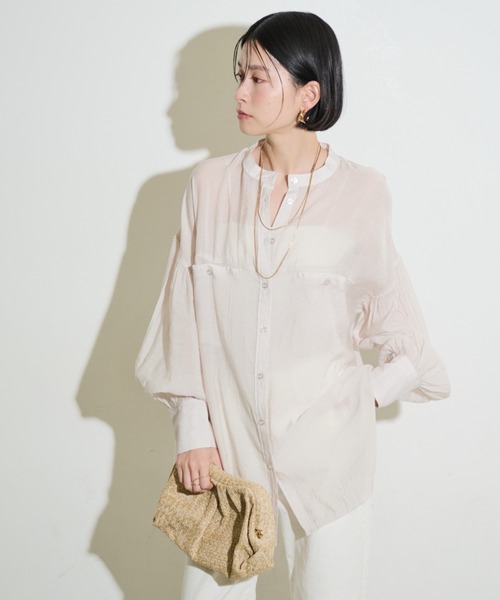 Shelly island(シェリーアイランド)の「オーバーシアーシャツ(シャツ/ブラウス・レディース・ライトブルー/ブラック/ホワイト・FREE)」の13枚目の写真