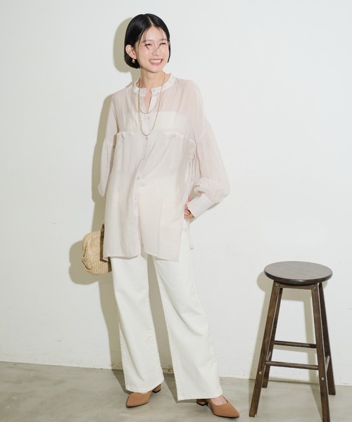 Shelly island(シェリーアイランド)の「オーバーシアーシャツ(シャツ/ブラウス・レディース・ライトブルー/ブラック/ホワイト・FREE)」の16枚目の写真