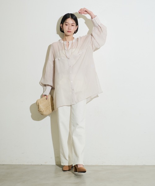 Shelly island(シェリーアイランド)の「オーバーシアーシャツ(シャツ/ブラウス・レディース・ライトブルー/ブラック/ホワイト・FREE)」の17枚目の写真