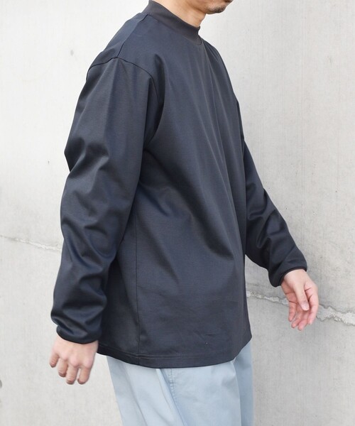 SHIPS any: スムースコットン モックネック Tシャツ (ロンT)◇（T