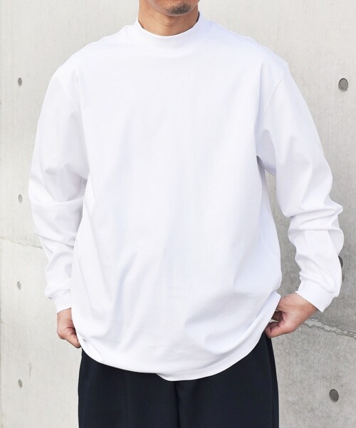 SHIPS any: スムースコットン モックネック Tシャツ (ロンT)◇（T 