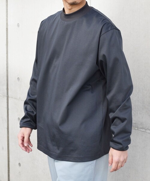 SHIPS any: スムースコットン モックネック Tシャツ (ロンT)◇（T