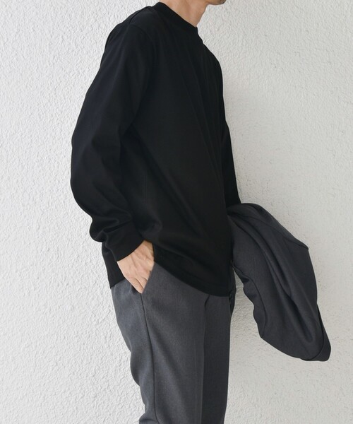 SHIPS any: スムースコットン モックネック Tシャツ (ロンT)◇（T