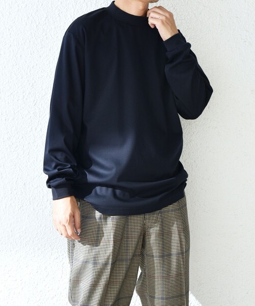 SHIPS any: スムースコットン モックネック Tシャツ (ロンT)◇（T