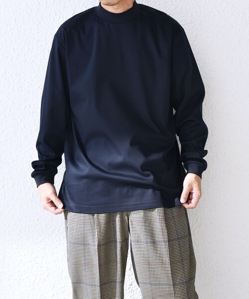 SHIPS any: スムースコットン モックネック Tシャツ (ロンT)◇（T