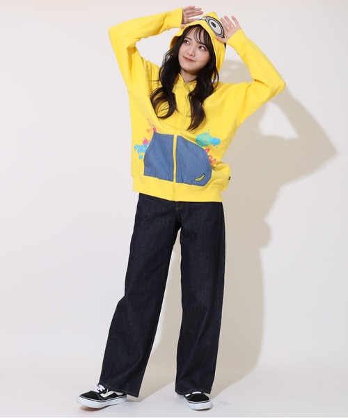 親子お揃い ミニオン なりきるフード ジップパーカー 9290A（パーカー