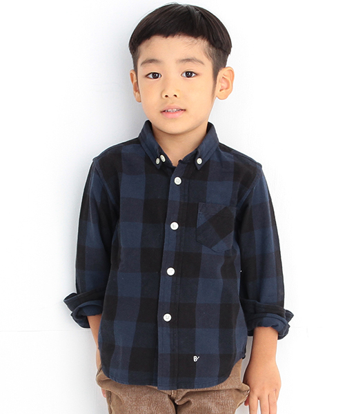 B:MING by BEAMS(ビーミングバイビームス)の「ビーミング by ビームス / ブロックチェックシャツ(シャツ/ブラウス・キッズ・レッド/ネイビー・140/110/100/90/130/120)」の1枚目の写真