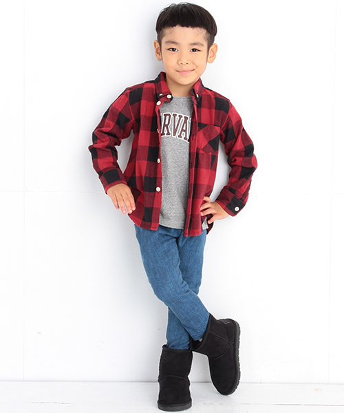 B:MING by BEAMS(ビーミングバイビームス)の「ビーミング by ビームス / ブロックチェックシャツ(シャツ/ブラウス・キッズ・レッド/ネイビー・140/110/100/90/130/120)」の10枚目の写真