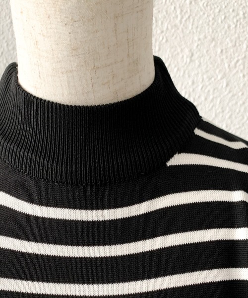 SHEPP（シープ）の「ボーダーハイネック ノースリーブTシャツ / タンクトップ（タンクトップ・レディース・ホワイト/ブラウン/イエロー/カーキ/ブラック・FREE）」の19枚目の写真