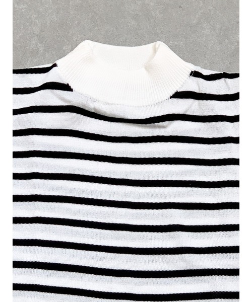 SHEPP（シープ）の「ボーダーハイネック ノースリーブTシャツ / タンクトップ（タンクトップ・レディース・ホワイト/ブラウン/イエロー/カーキ/ブラック・FREE）」の7枚目の写真