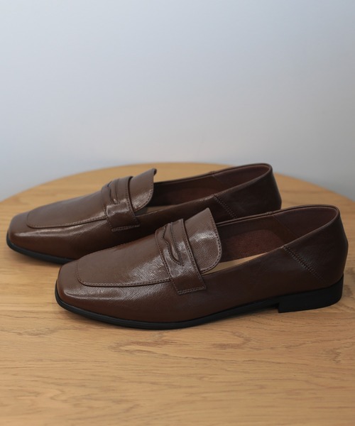 セール】【shoes365】スクエアトゥ ローヒール ローファー（ローファー