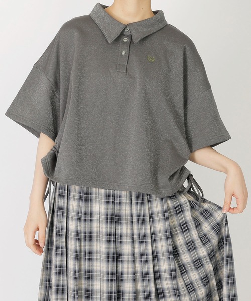 DOUBLE NAME(ダブルネーム)の「ドロストラメ5分袖プルオーバー(Tシャツ/カットソー・レディース・スミクロ/ピンク/ブルー・FREE)」の2枚目の写真