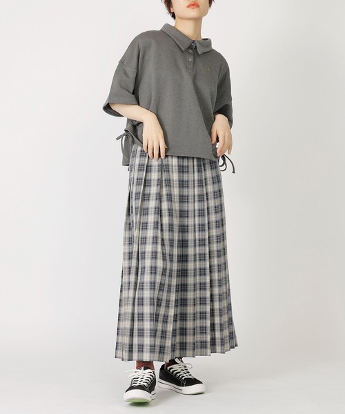 DOUBLE NAME(ダブルネーム)の「ドロストラメ5分袖プルオーバー(Tシャツ/カットソー・レディース・スミクロ/ピンク/ブルー・FREE)」の12枚目の写真