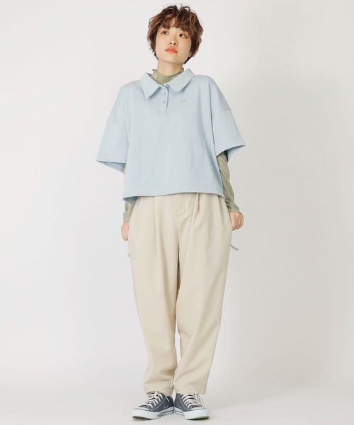 DOUBLE NAME(ダブルネーム)の「ドロストラメ5分袖プルオーバー(Tシャツ/カットソー・レディース・スミクロ/ピンク/ブルー・FREE)」の16枚目の写真