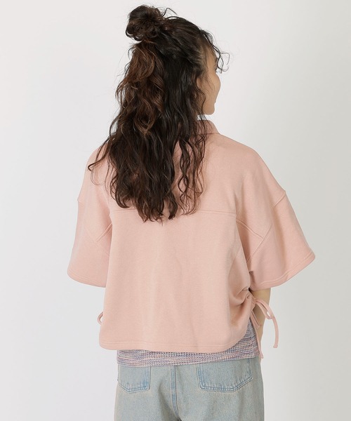 DOUBLE NAME(ダブルネーム)の「ドロストラメ5分袖プルオーバー(Tシャツ/カットソー・レディース・スミクロ/ピンク/ブルー・FREE)」の19枚目の写真