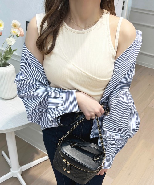 apres jour(アプレジュール)の「カップ付きタンクトップ【ZOZOTOWN限定アイテム】(タンクトップ・レディース・ブラック/アイボリー/ブラウン系その他・フリー/X-LARGE)」の4枚目の写真