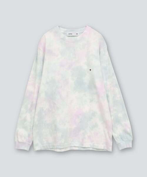 CONVERSE TOKYO(コンバーストウキョウ)の「TIE DYE STAR★ PATCH LONGSLEEVE TEE(Tシャツ/カットソー・レディース・マルチ/ミント/パープル・FREE)」の2枚目の写真