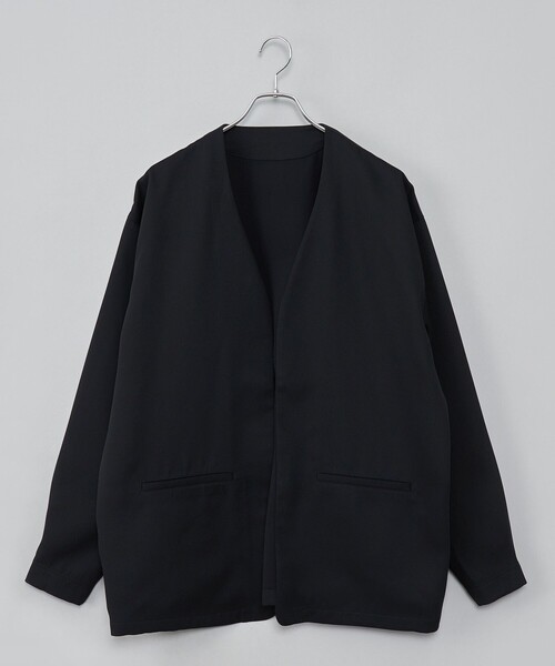 お値下げ　René ノーカラージャケット René ノーカラーミックスツィードジャケット René ノーカラーミックス