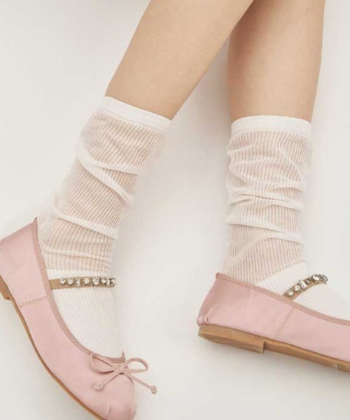 Vipoa(ヴィポア)の「シアーハイソックス(ソックス/靴下・レディース・グレー/ブラック/アイボリー・FREE)」の17枚目の写真