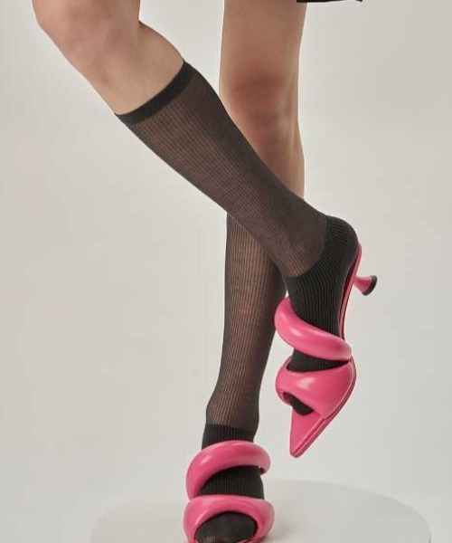 Vipoa(ヴィポア)の「シアーハイソックス(ソックス/靴下・レディース・グレー/ブラック/アイボリー・FREE)」の22枚目の写真